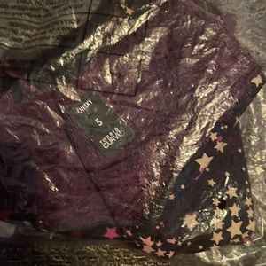 Torrid Size 5 W26/28 cheeky black w/purple stars panty
